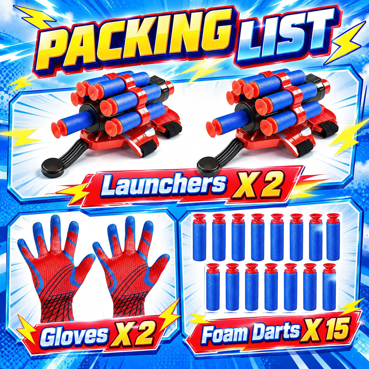 2 Pieces Spider Web Shooters for Kids, Cosplay Launcher Gloves Hero Webs Shooter, Toys Gifts for Boys Girls, Halloween Christmas Birthday Toys for Kids 🍁 All In One Marketplace Canada