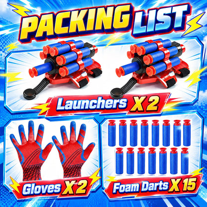 2 Pieces Spider Web Shooters for Kids, Cosplay Launcher Gloves Hero Webs Shooter, Toys Gifts for Boys Girls, Halloween Christmas Birthday Toys for Kids 🍁 All In One Marketplace Canada