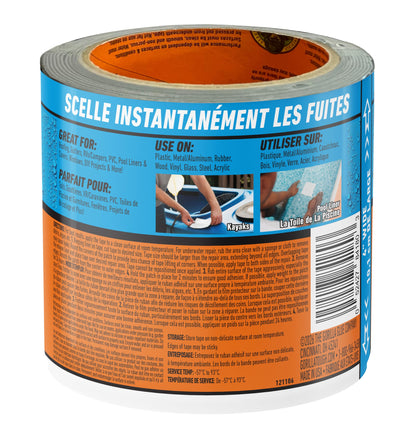 Gorilla Waterproof Patch & Seal Tape, Heavy-Duty, Instantly Seals, Works Underwater, Indoor/Outdoor, Flexible Permanent Bond, 4 in x 10 ft, White