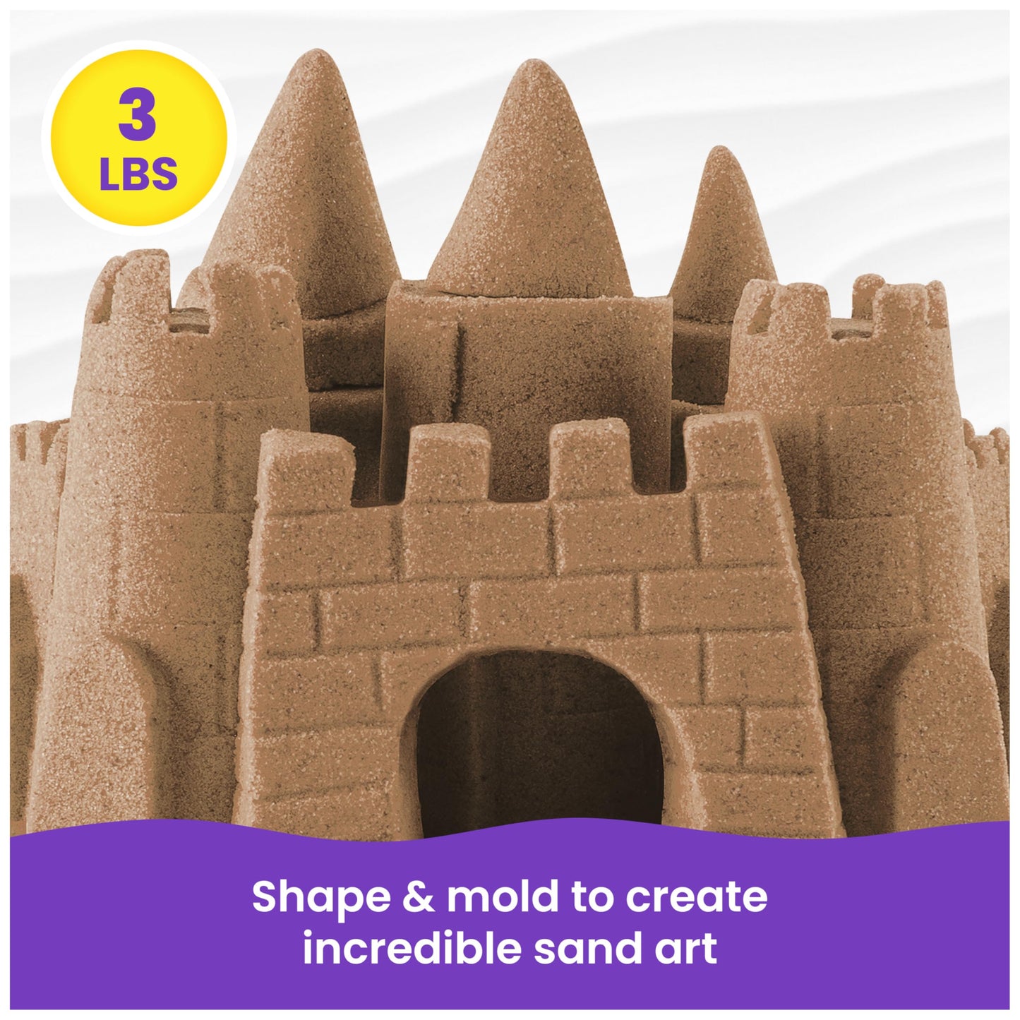 Kinetic Sand, 3lbs Beach Play Sand, Moldable Sensory Toys for Kids, Resealable Bag (Packaging May Vary), for Ages 3 and up