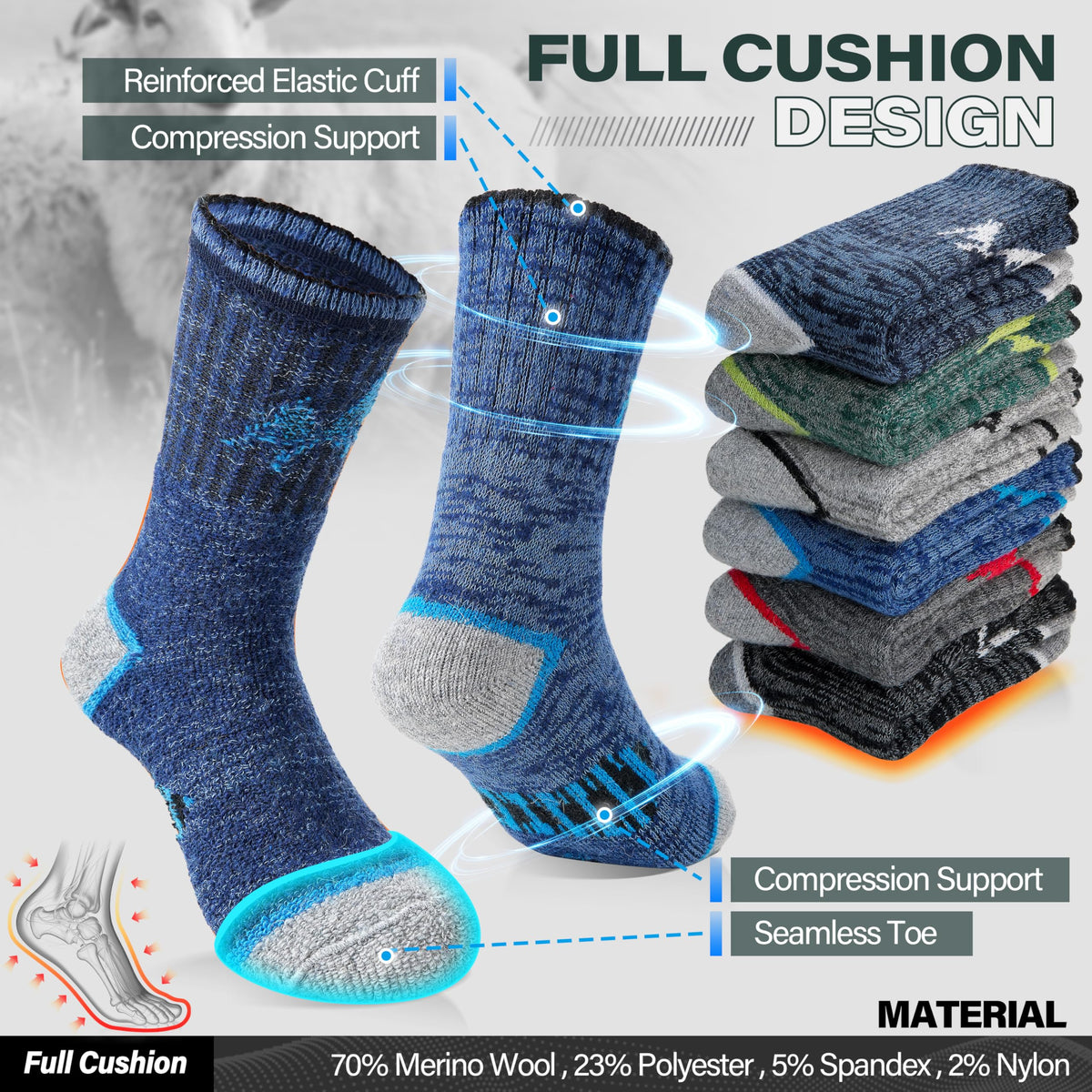 ANTSANG Kids Toddlers Boys Girls Merino Wool Hiking Athletic Crew Socks 🍁 All In One Marketplace Canada