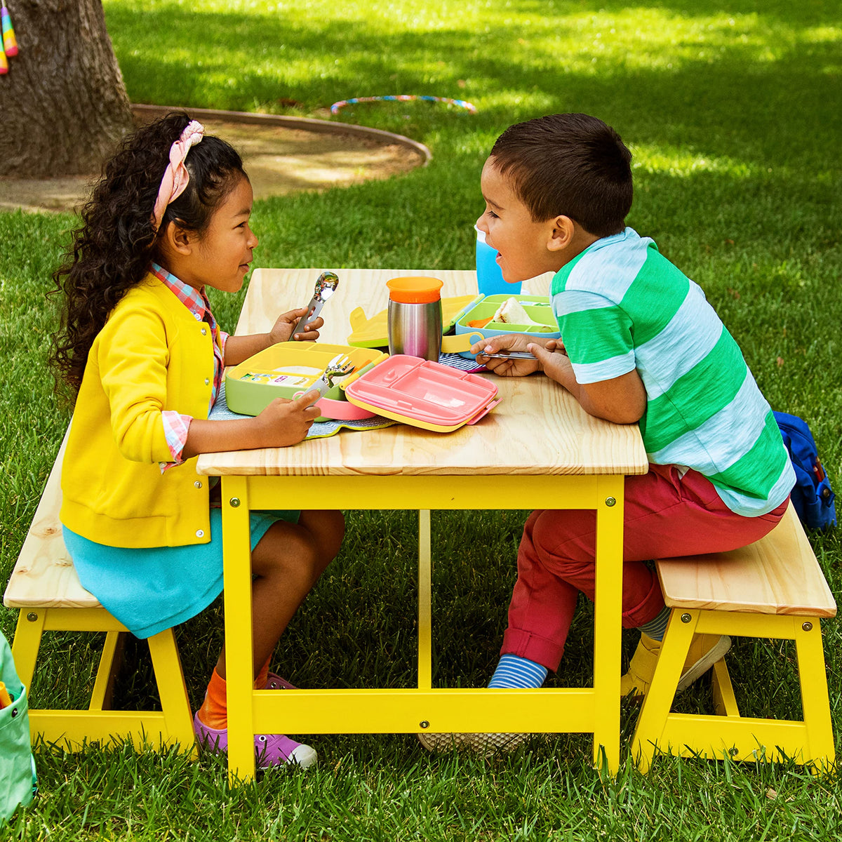 Munchkin Bento Box Toddler Lunch Box, Green