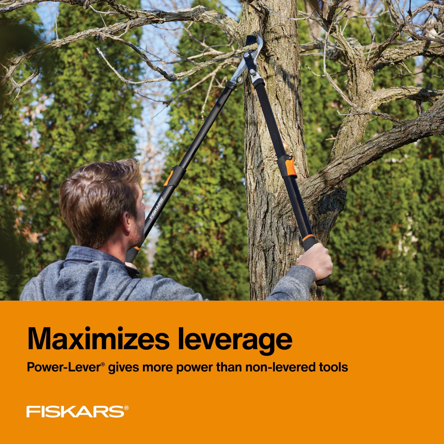 Fiskars Power-Lever Extendable Lopper, 2X Cutting Power, Precision-Ground Blade, 25"-37", Black & Orange 🍁 All In One Marketplace Canada