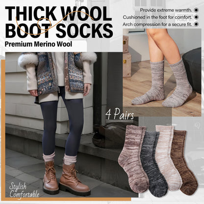 Anlisim Merino Wool Hiking Socks, Boot Crew Work Socks for Women Men 🍁 All In One Marketplace Canada