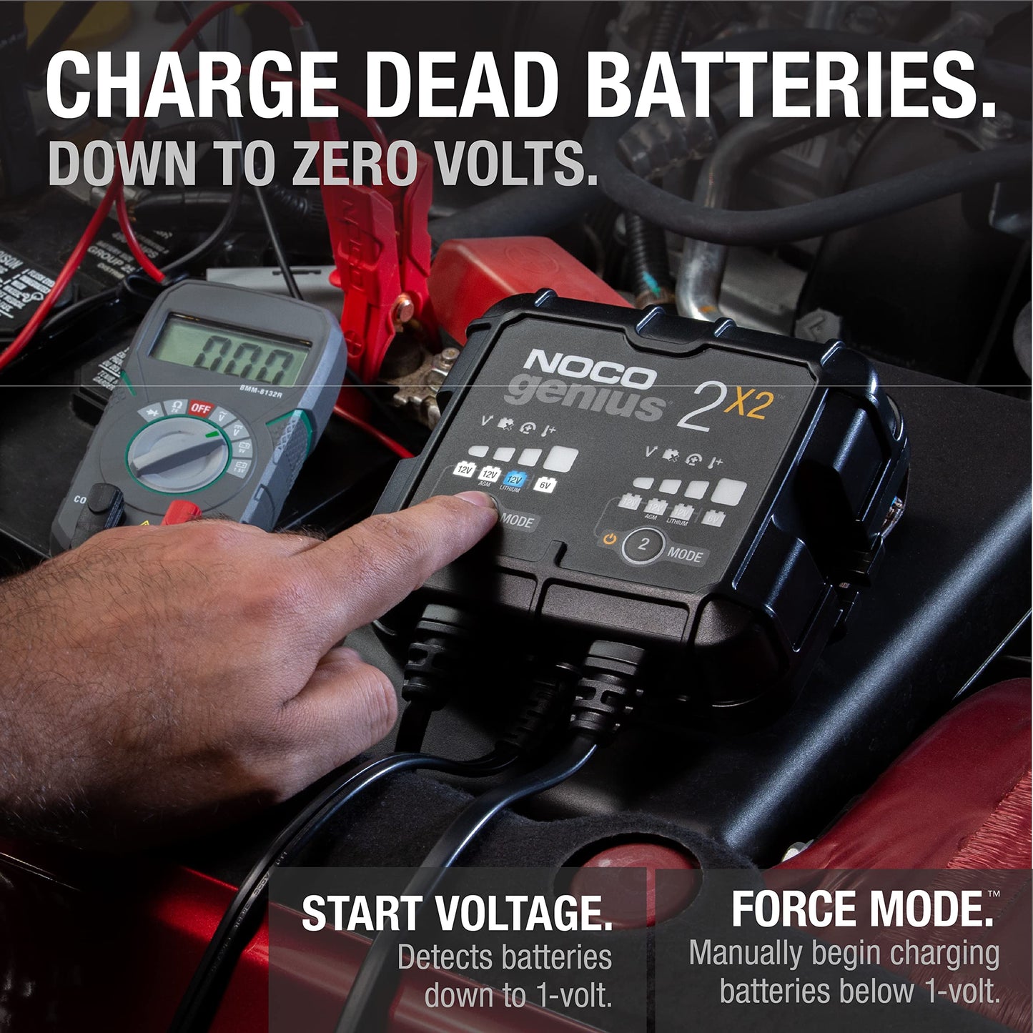 NOCO GENIUS2X2 6/12V 2-Bank Battery Charger, Trickle Charger & Maintainer NOCO