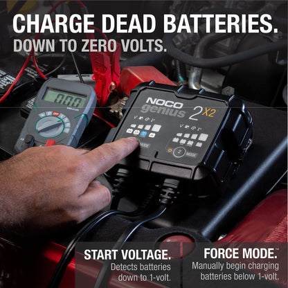 NOCO GENIUS2X2 6/12V 2-Bank Battery Charger, Trickle Charger & Maintainer NOCO