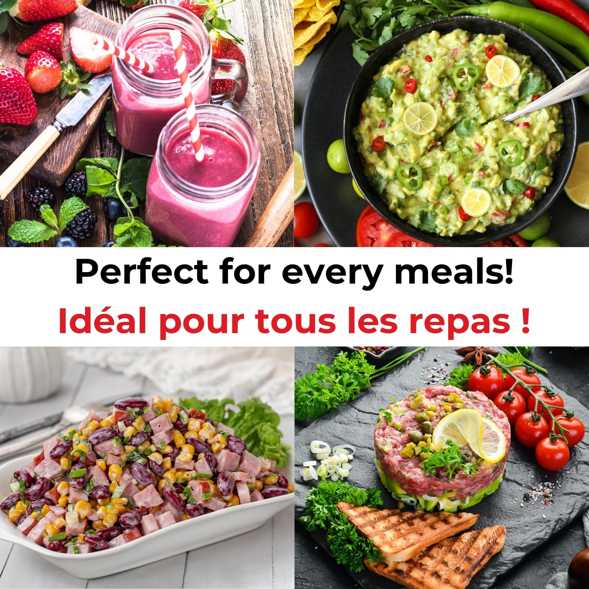 Starfrit Pull Chopper, Multi Purpose Manual Food Processor, 3 Blade System for a Faster Cut, From Large Chunks to Purée, Self-Retracting Cord, Fruits, Vegetables, Meats and Crushes Ice - Available at All In One Marketplace Canada