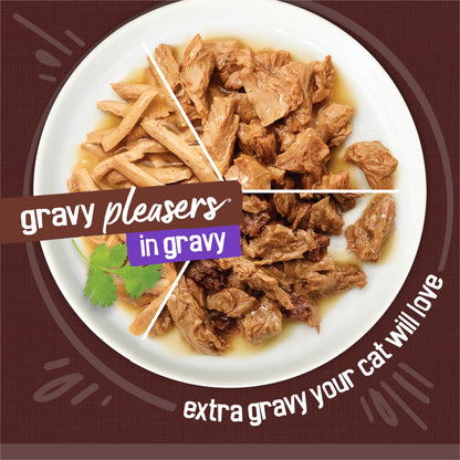 Friskies Gravy Pleasers Wet Cat Food, Chicken Variety Pack 3 Flavours - 156 g Can (24 Pack)