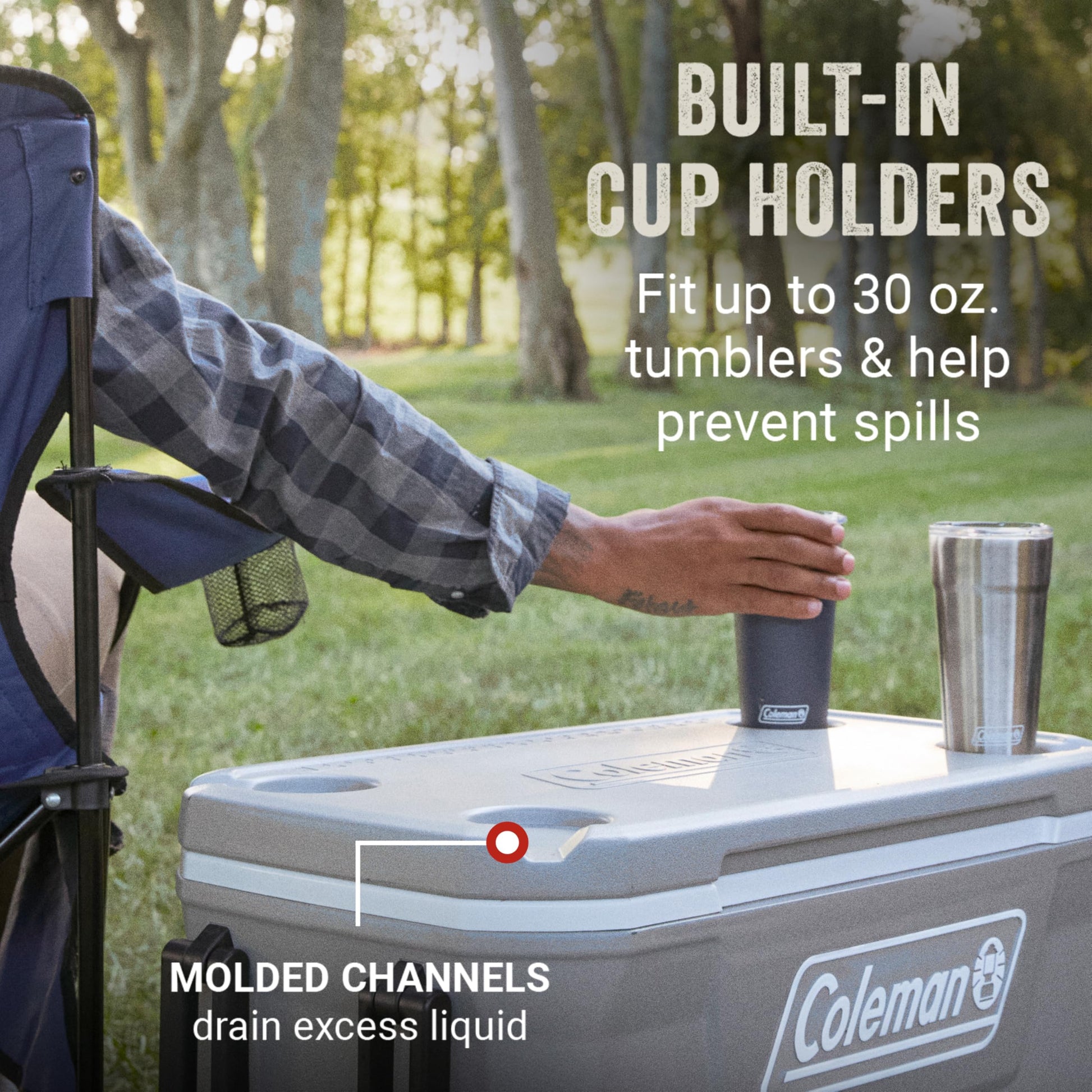 Coleman Classic Series 62-Qt Insulated Portable Cooler w/Heavy Duty Wheels, 58L Leak-Proof Wheeled Cooler w/ 101 Can Capacity, Keeps Ice for up to 5 Days, Great for Beach, Camping, Sports - Available at All In One Marketplace Canada