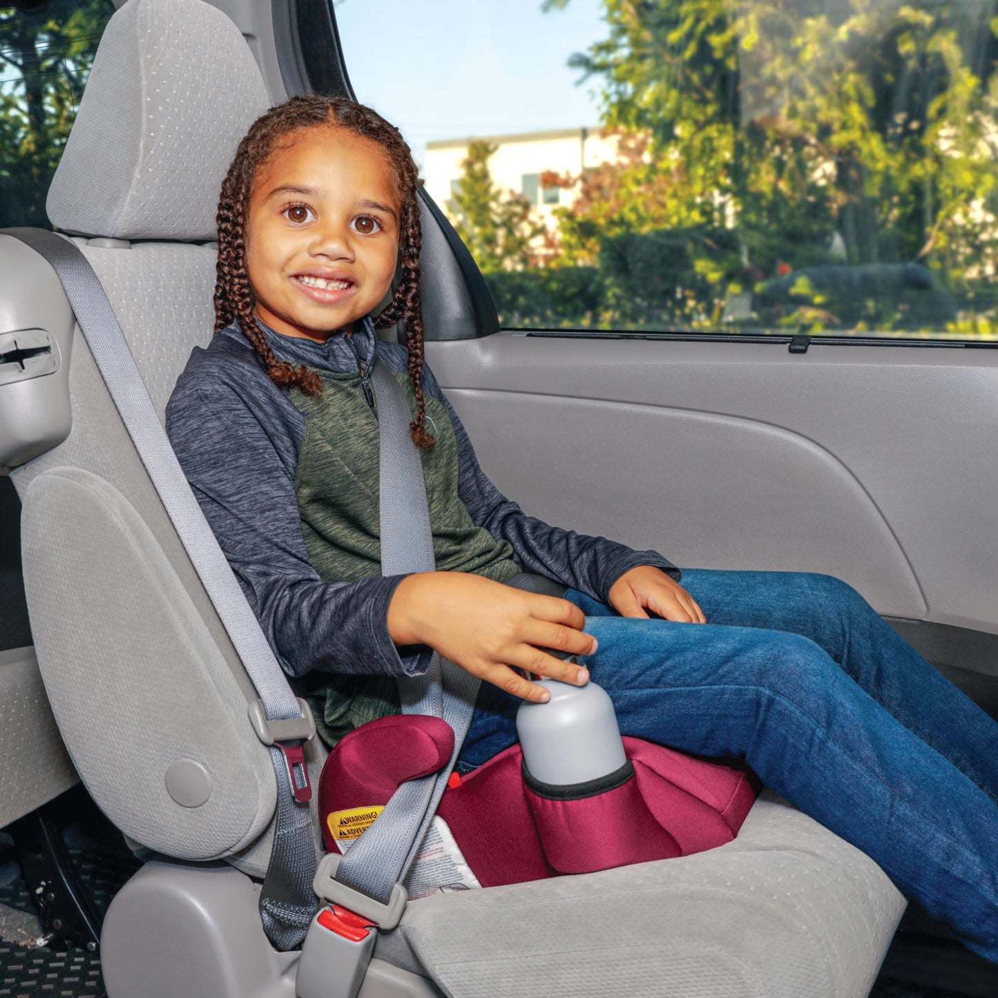 Diono Solana 2022, No Latch, Pack of 2 Backless Booster Car Seats, Lightweight, Machine Washable Covers, Cup Holders, Pink