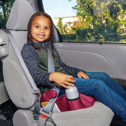 Diono Solana 2022, No Latch, Pack of 2 Backless Booster Car Seats, Lightweight, Machine Washable Covers, Cup Holders, Pink
