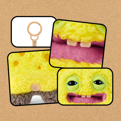 Fuggler Spongebob 5-Inch Plush Keyring 5 Pack by ZURU – Funny Ugly Monster Stuffed Animal with Human-Like Teeth, Collectible Bag Charm for Kids, Tweens, Teens, Adults & Fans of Weird Plush