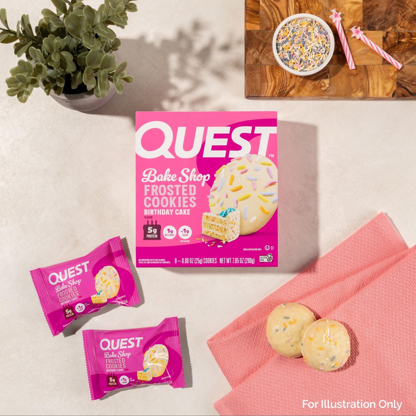 Quest Frosted Cookie Birthday Cake Protein Treats - Box of 8