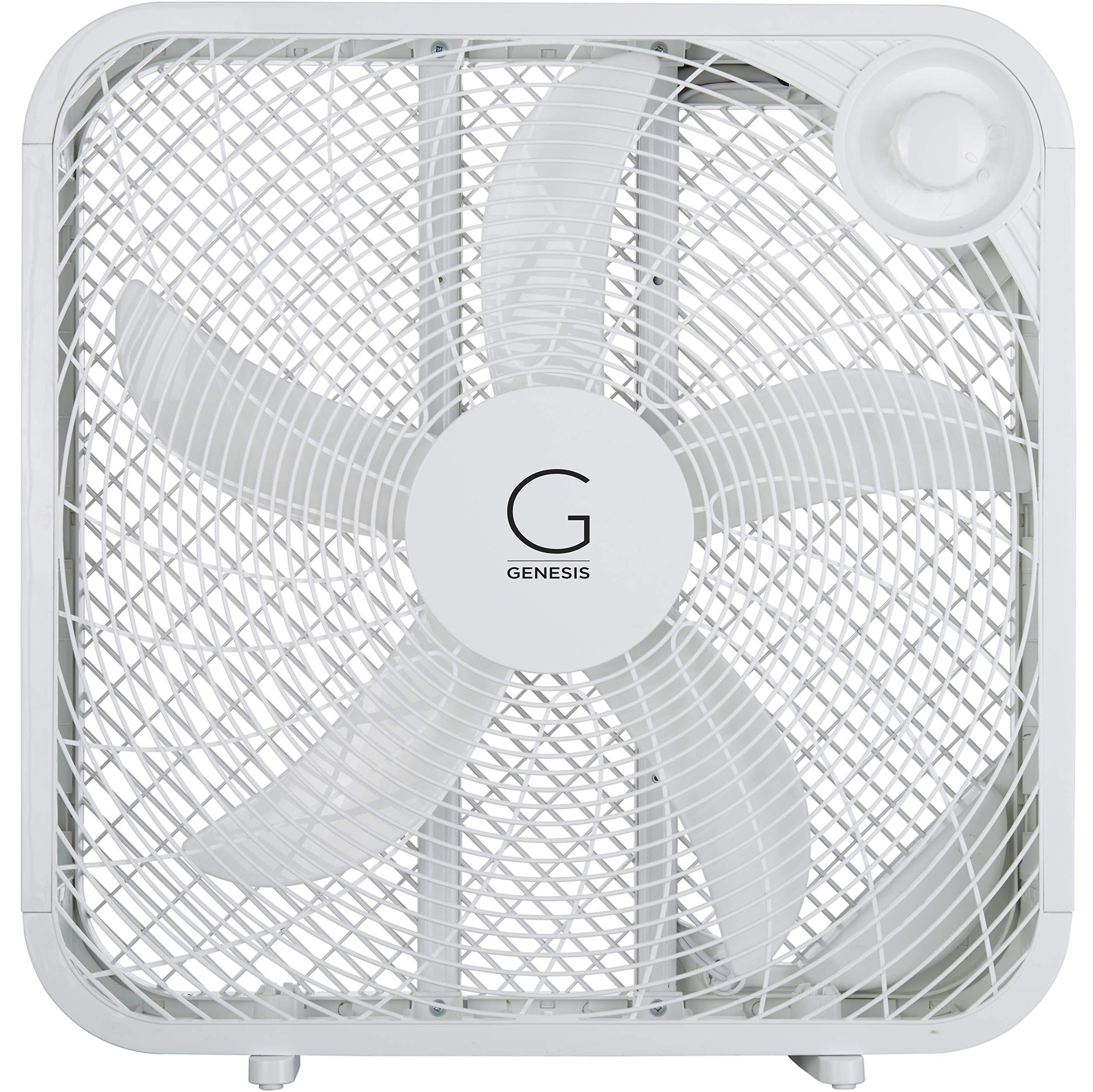 Genesis 20" Box Fan, 3 Settings, Max Cooling Technology, Carry Handle, White (G20BOX-WHT) Genesis