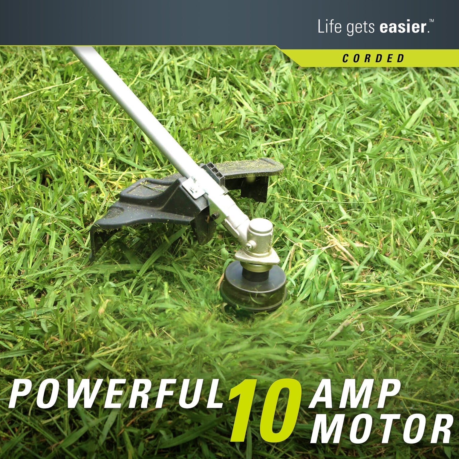 Greenworks 10 Amp 18″ Electric Corded String Trimmer – Powerful Lawn Edger & Grass Cutter with Easy Bump Feed, Lightweight & Attachment Capable Design for Yard, Driveway & Garden Maintenance Greenworks