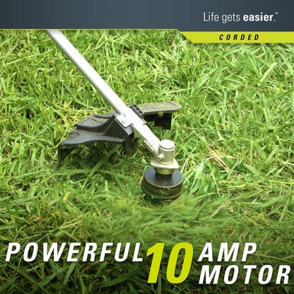 Greenworks 10 Amp 18″ Electric Corded String Trimmer – Powerful Lawn Edger & Grass Cutter with Easy Bump Feed, Lightweight & Attachment Capable Design for Yard, Driveway & Garden Maintenance Greenworks