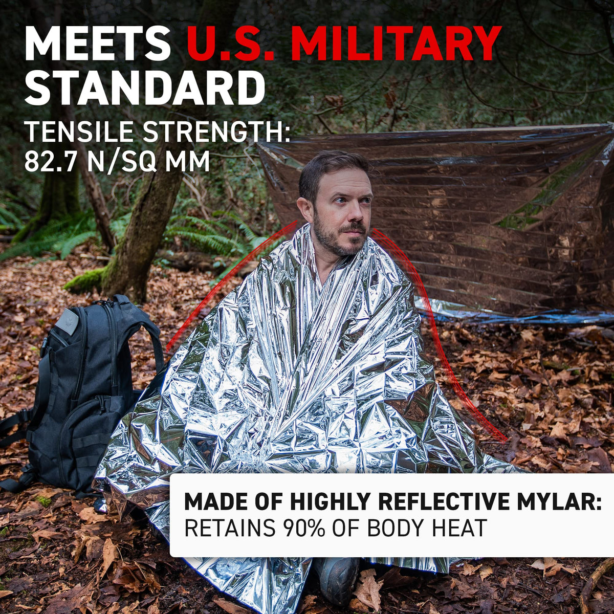 72HRS MIL-SPEC Emergency Thermal Mylar Blanket (137 × 224 cm, Pack of 4) 🍁 All In One Marketplace Canada