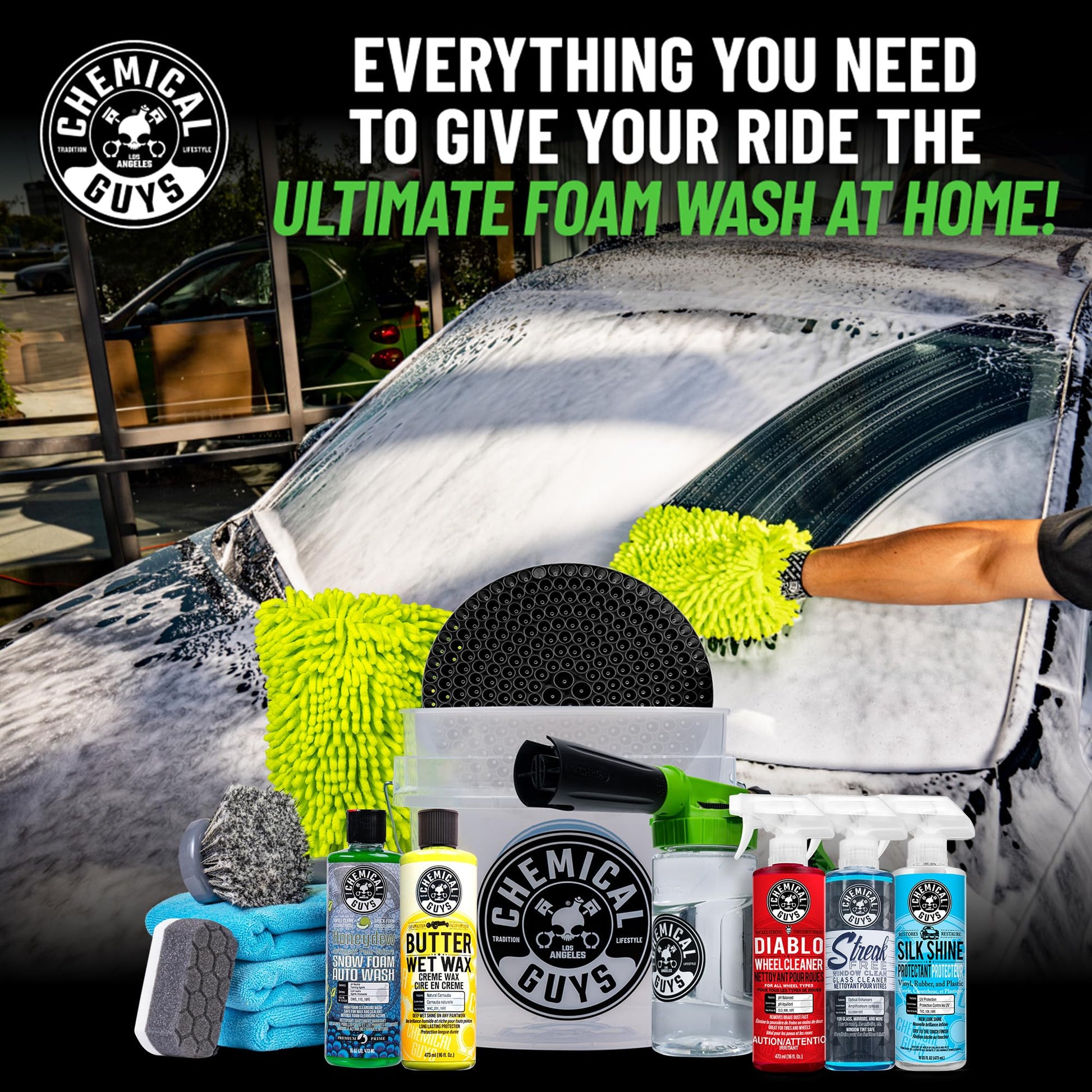 Chemical Guys 14-Piece Arsenal Builder Car Wash Kit with Foam Gun, Bucket and (5) 473 ml Car Care Cleaning Chemicals (Works w/Garden Hose) 🍁 All In One Marketplace Canada Chemical Guys