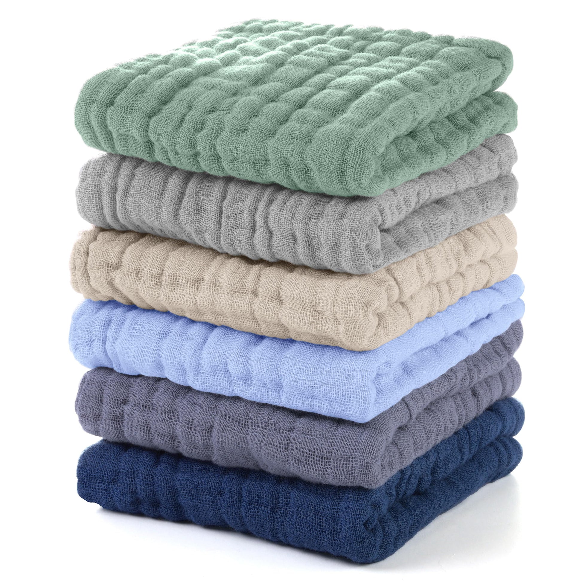 Unnivoll Muslin Burp Cloths Baby 12''X12'',Baby Washcloths 6 Pack, 100% Cotton Baby Wash Cloths Absorbent and Soft for Newborn Infants Kids Boys Girls Multicolor
