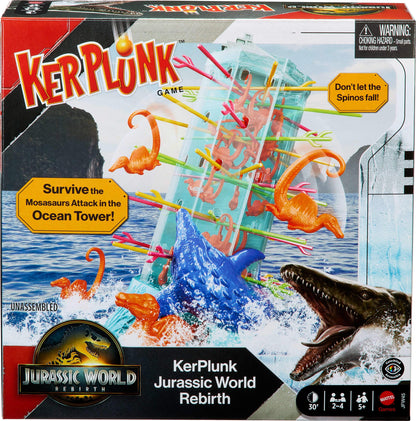 Mattel Games Kerplunk Jurassic World Rebirth Game for Kids & Family with Ocean Tower and Spinosaurus Figures Inspired by the Movie. 🍁 All In One Marketplace Canada