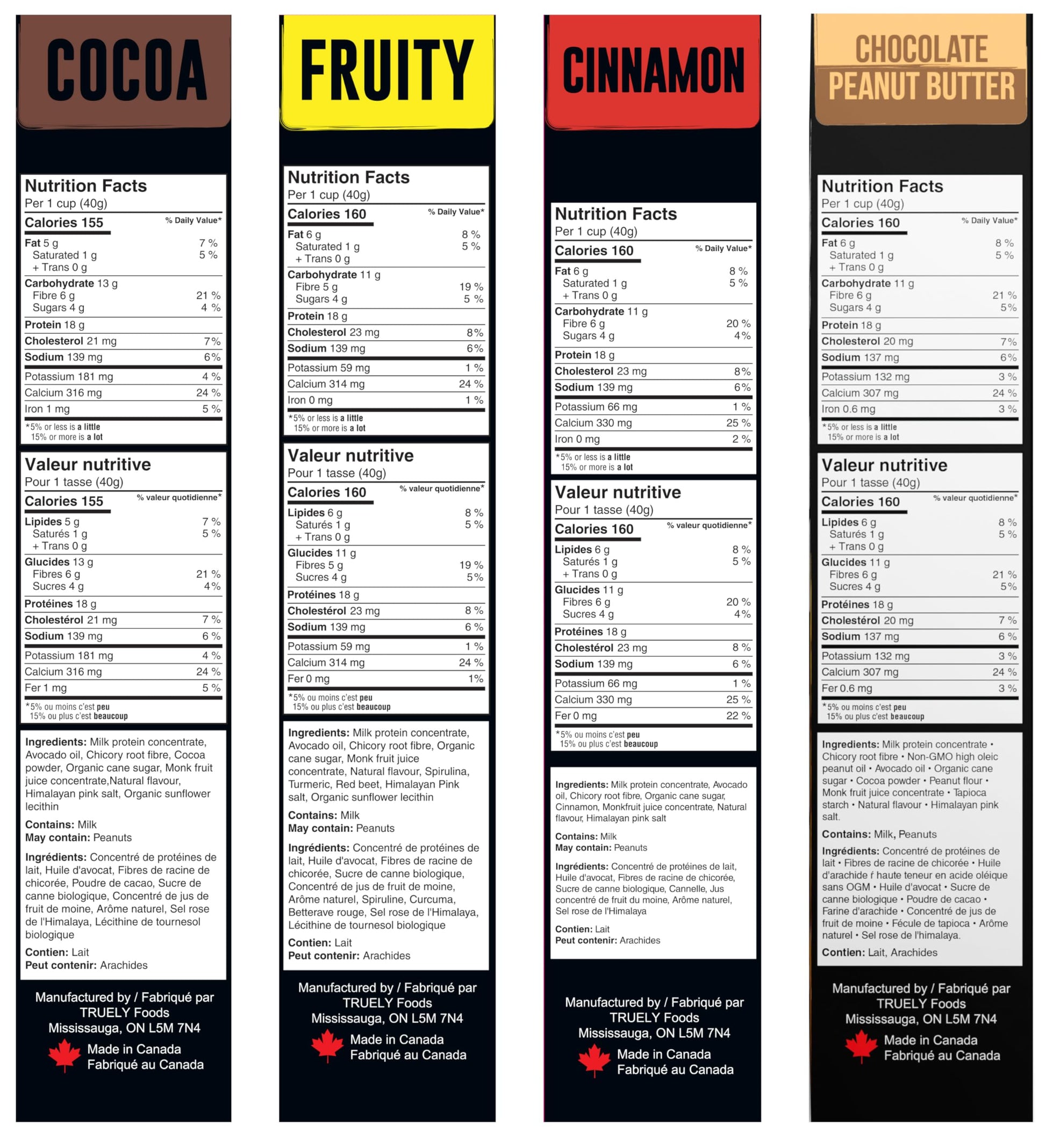 Truely High Protein Cereal Variety Pack, Pack of 4