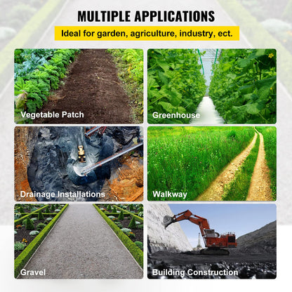 Happybuy Landscape Fabric Heavy Duty 5Oz Geotextile Fabric 3 x 50Ft Ground Cover Non Woven for Commercial Greenhouse Yard Garden Barrier Cloth Blocker Mat