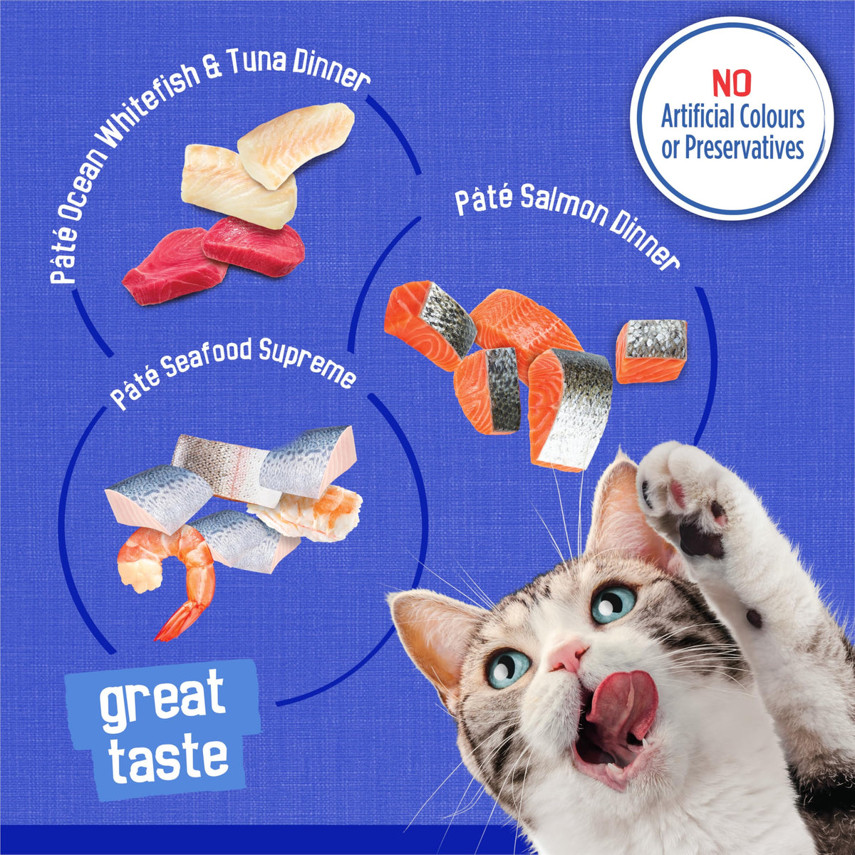 Friskies Ocean Delights Wet Cat Food, Pate Variety Pack 3 Flavours - 156 g Can (24 Pack)