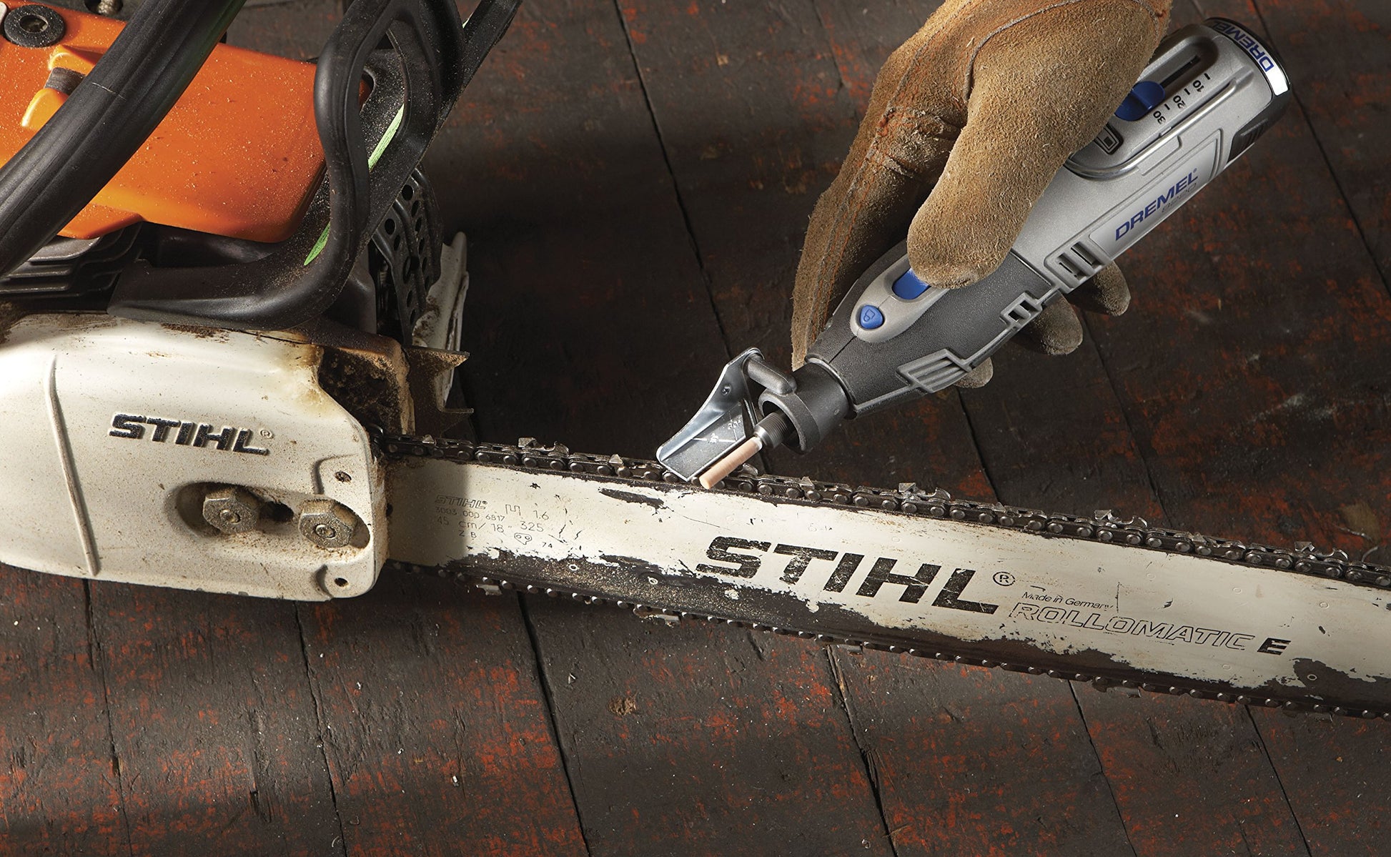Dremel A679-02 Sharpening Attachment Kit for Sharpening Outdoor Gardening Tools, Chainsaws, and Home DIY Projects, Medium Dremel