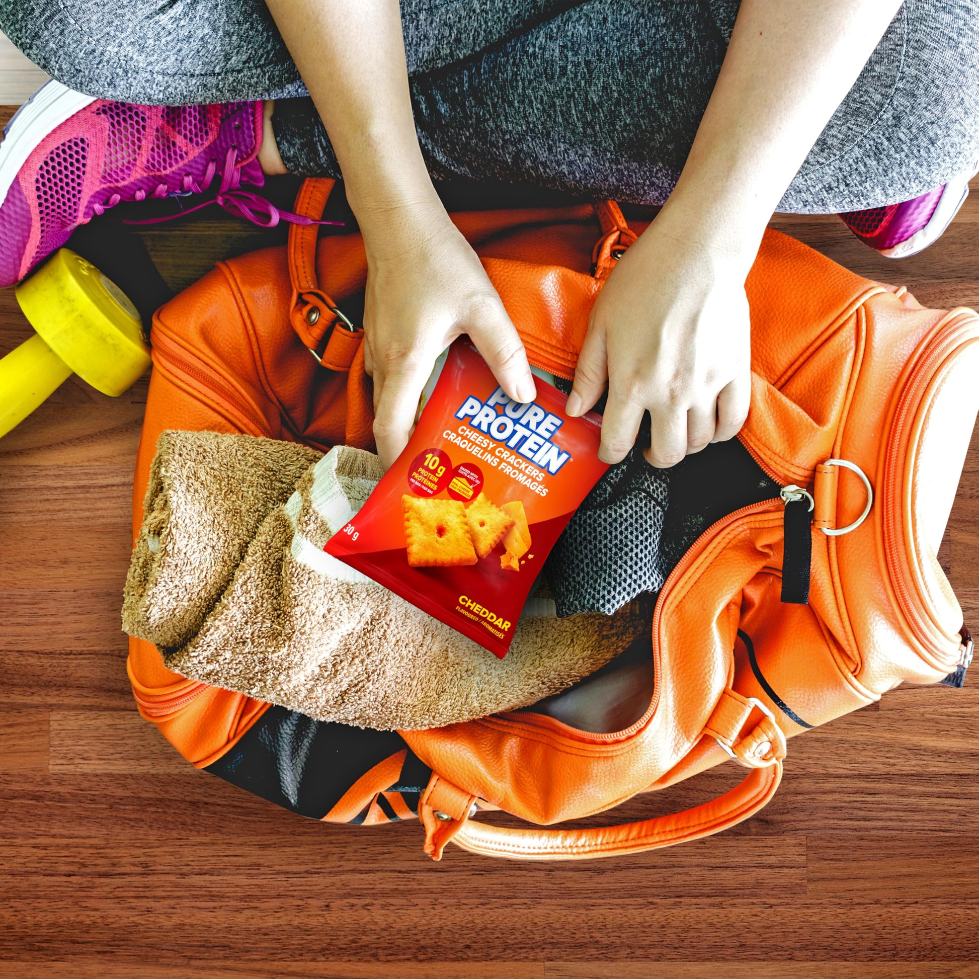 Pure Protein Cheesy Crackers, Cheddar, High Protein Snack, 10G Protein, Pack of 8 Pure Protein