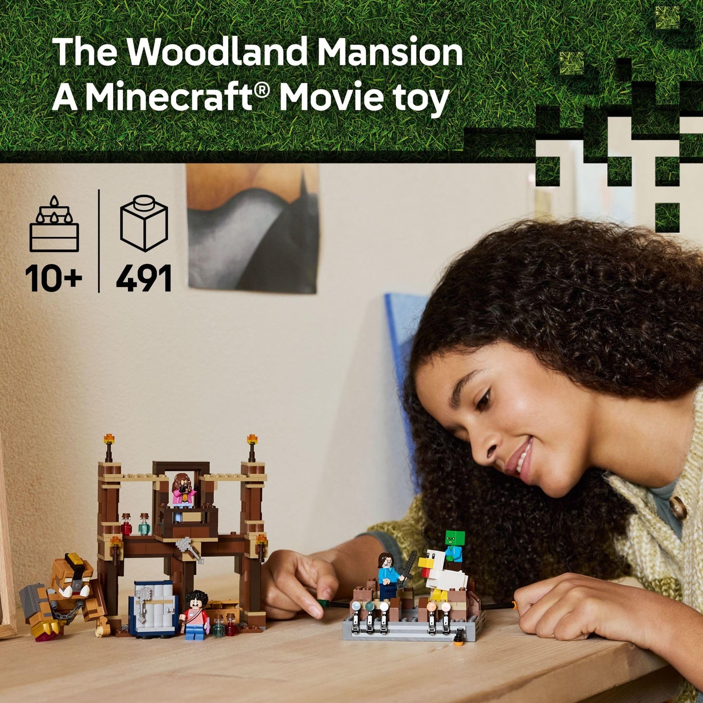 LEGO Minecraft Woodland Mansion Fighting Ring - Building Toy for Kids Age 10+ - Includes Steve, Garrett, & Henry Minecraft Figures, Plus a Chicken Jockey & More - Birthday Gift Idea for Fans - 21272 LEGO