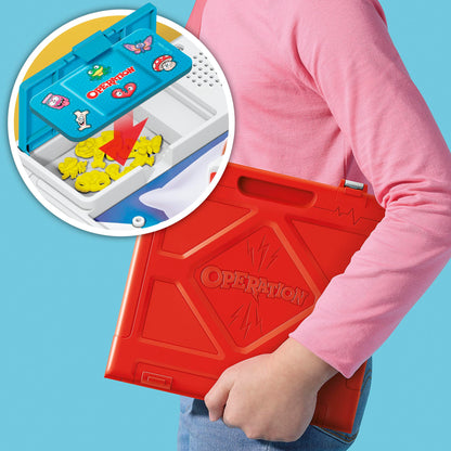 Operation Electronic Board Game with All-in-One Carrying Case | 2 Ways to Play | Ages 6+ | 1+ Players | 10 Mins. | Fun Kids Games (English & French) Hasbro Gaming