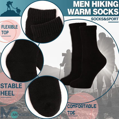 MOGGEI Womens Merino Wool Socks for Hiking Thermal Warm Thick Winter Cozy Crew Cabin Ladies Comfy Work Gift Boot Socks 5 Pairs (Black) 🍁 All In One Marketplace Canada