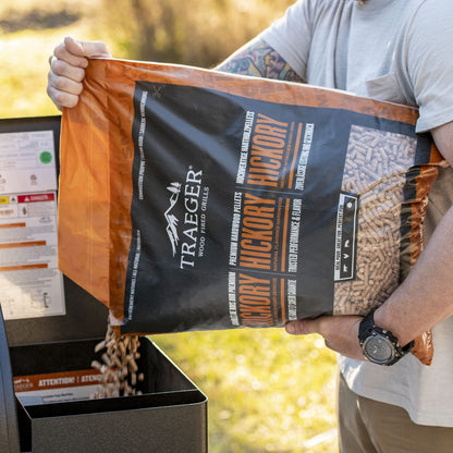 Traeger Grills Hickory 100% All-Natural Wood Pellets for Smokers and Pellet Grills. BBQ, Bake, Roast, and Grill, 20 lb. Bag