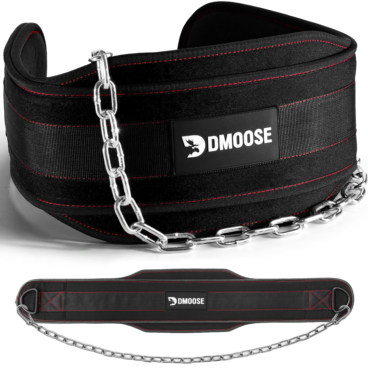 DMoose Dip Belt for Weightlifting, Weight Belt with Chain for Pullup, Gym Lifting Belt for Powerlifting, Squat, Bodybuilding, Heavy Duty Steel, Workout Belt with Comfortable Neoprene Support - Available at All In One Marketplace Canada