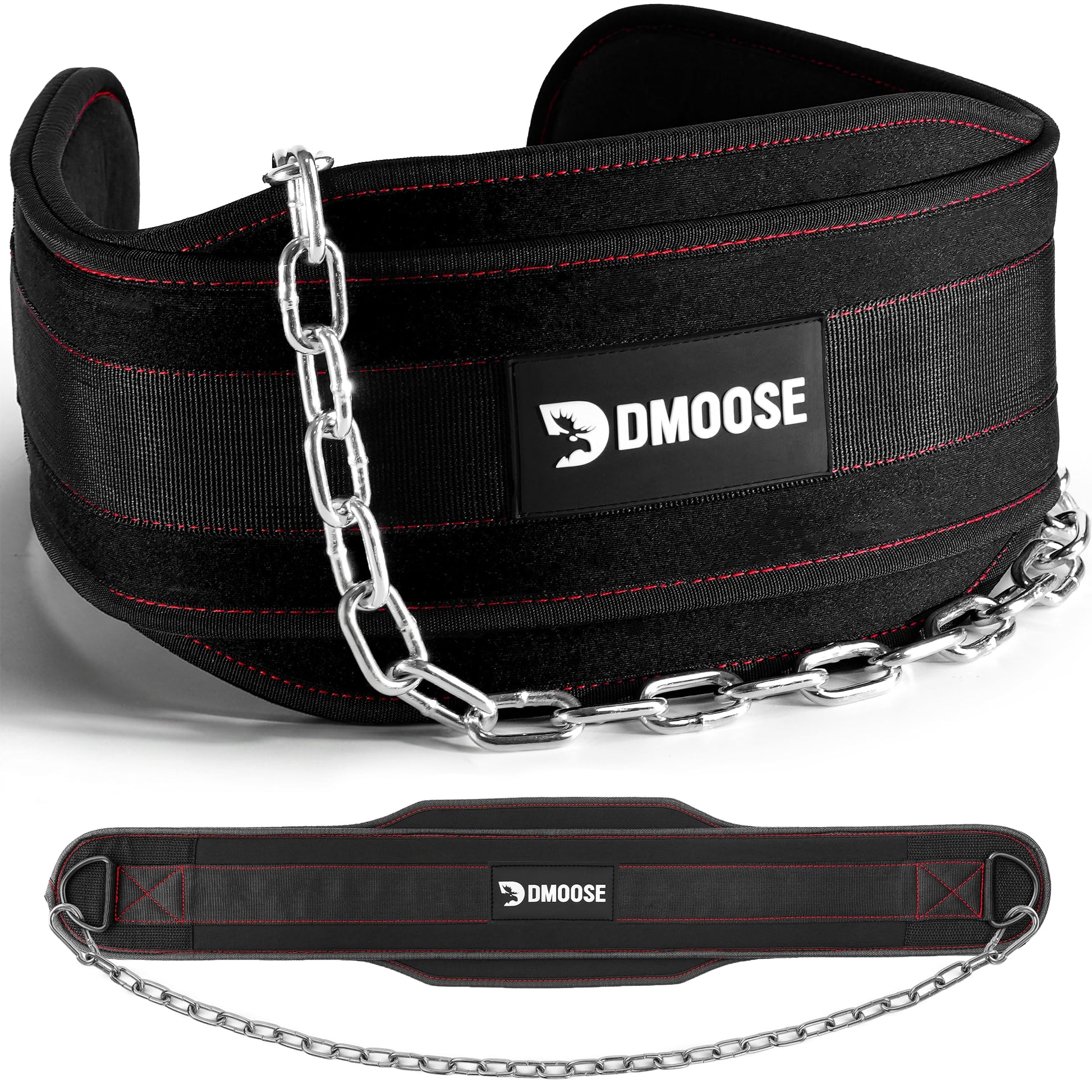 DMoose Dip Belt for Weightlifting, Weight Belt with Chain for Pullup, Gym Lifting Belt for Powerlifting, Squat, Bodybuilding, Heavy Duty Steel, Workout Belt with Comfortable Neoprene Support - Available at All In One Marketplace Canada