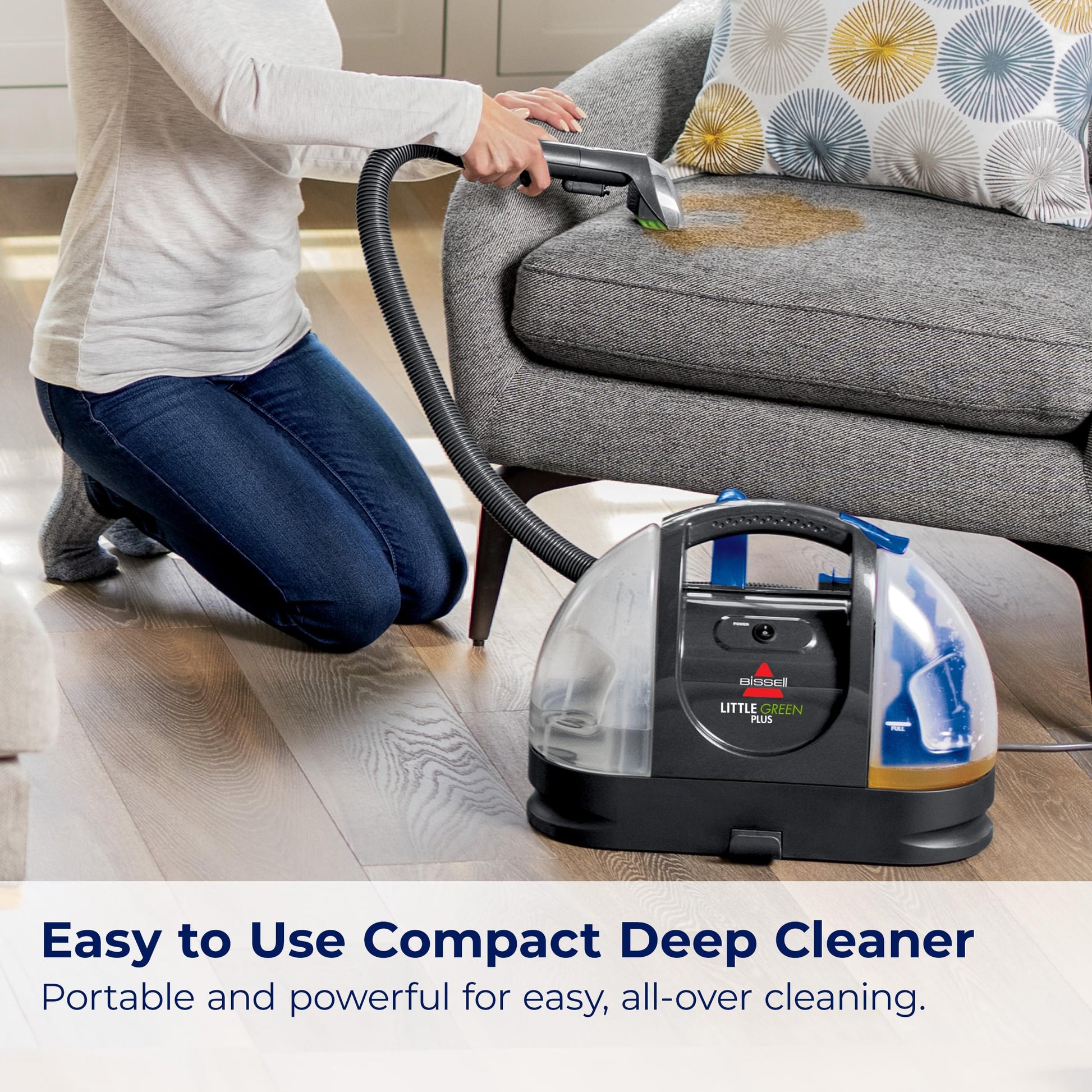 BISSELL - Portable Carpet Cleaner - Little Green Carpet & Upholstery Machine - 48oz Capacity with Stain Brush and self-Cleaning Hydro-Rinse Tool for Home and Automotive use
