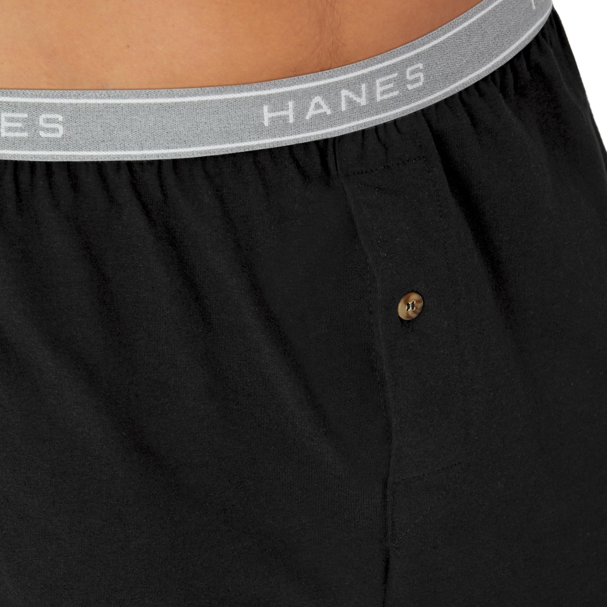 Hanes Men's 5-Pack Exposed Waistband Knit Boxers, Assorted, Large/36-38 Hanes