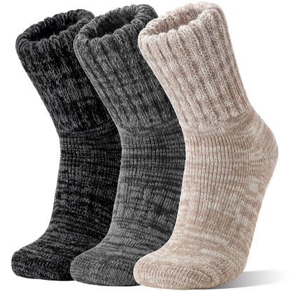 Sandsuced Merino Wool Thermal Boot Socks for Women Men Cozy Warm Hiking Thick Winter Socks 3 Pairs Christmas Stocking Stuffers (Grey/Light Khaki/Black,M) 🍁 All In One Marketplace Canada