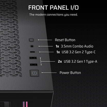 CORSAIR 3500X RS-R ARGB Mid-Tower PC Case – 3X Pre-Installed RS120-R ARGB Fans, GPU Anti-Sag Arm, Fits up to 10x 120mm Fans, Reverse Connection Motherboard Compatible – Black Corsair