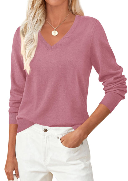 PRETTYGARDEN Fall Sweaters for Women Cozy Knit Long Sleeve V Neck Shirts 🍁 All In One Marketplace Canada