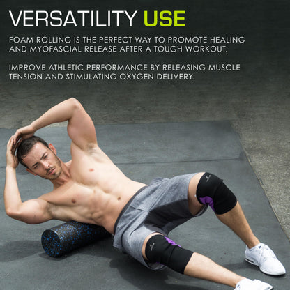 ProsourceFit High Density Foam Rollers 18 - inches long, Firm Full Body Athletic Massage Tool for Back Stretching, Yoga, Pilates, Post Workout Muscle Recuperation, Black/Blue 🍁 All In One Marketplace Canada