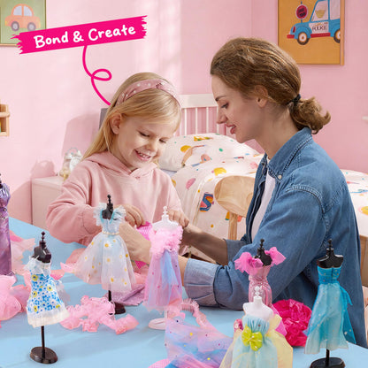Klever Kits 400+PCS Fashion Design Crafts for Kids Art and Crafts Toy DIY Sewing Crafts with 3 Mannequins for Girls Aged 8-12，Christmas Toys Gifts for Kids 🍁 All In One Marketplace Canada
