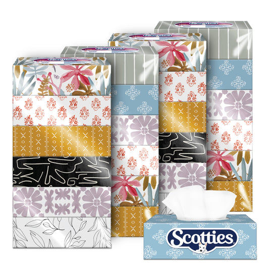Scotties Original Everyday Care Facial Tissue, Hypoallergenic and Dermatologist Tested, 24 Boxes, 126 Tissues per Box