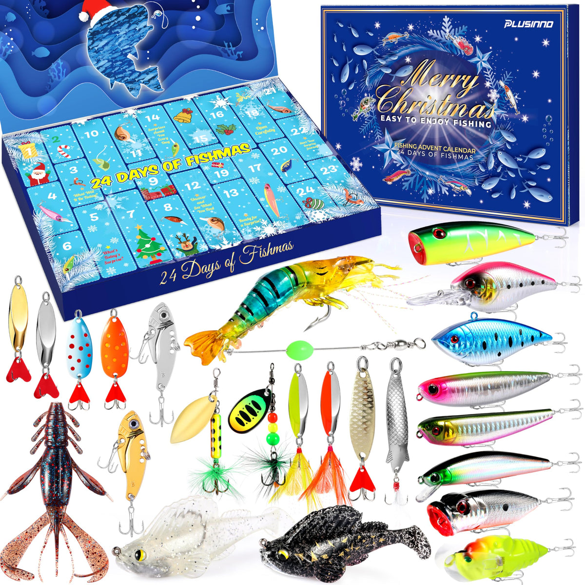 PLUSINNO Fishing Advent Calendar 2026 Adult,24 Day Fishing Lures Gift 🍁 All In One Marketplace Canada