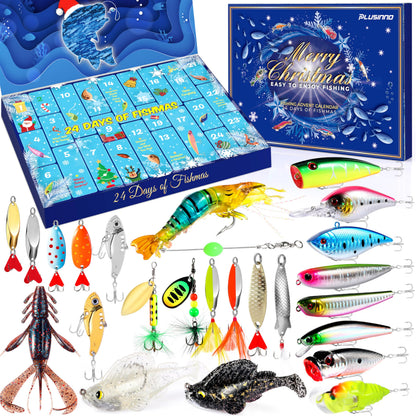 PLUSINNO Fishing Advent Calendar 2026 Adult,24 Day Fishing Lures Gift 🍁 All In One Marketplace Canada