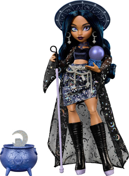 Monster High Doll, Moonspell Magic by Monster High Claire De Luna The Clairvoyant Witch with Cauldron Surprise & Accessories like Crystal Ball