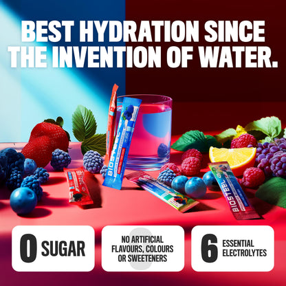 BioSteel Zero Sugar Sports Hydration Mix Variety Pack - Mixed Berry, Rainbow Twist & Blue Raspberry, 30 Packets