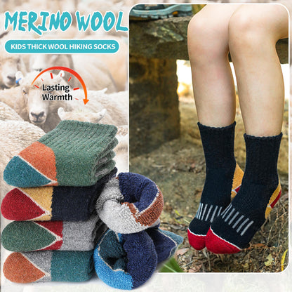 Kids Merino Wool Hiking Socks Boys Toddlers Thermal Winter Thick Warm Crew Cushion Socks Gift Stocking Stuffers for Kids 6 Pairs 4 5 6 7 8 9 10 11 12 Years(Assorted,4-7 Y) 🍁 All In One Marketplace Canada