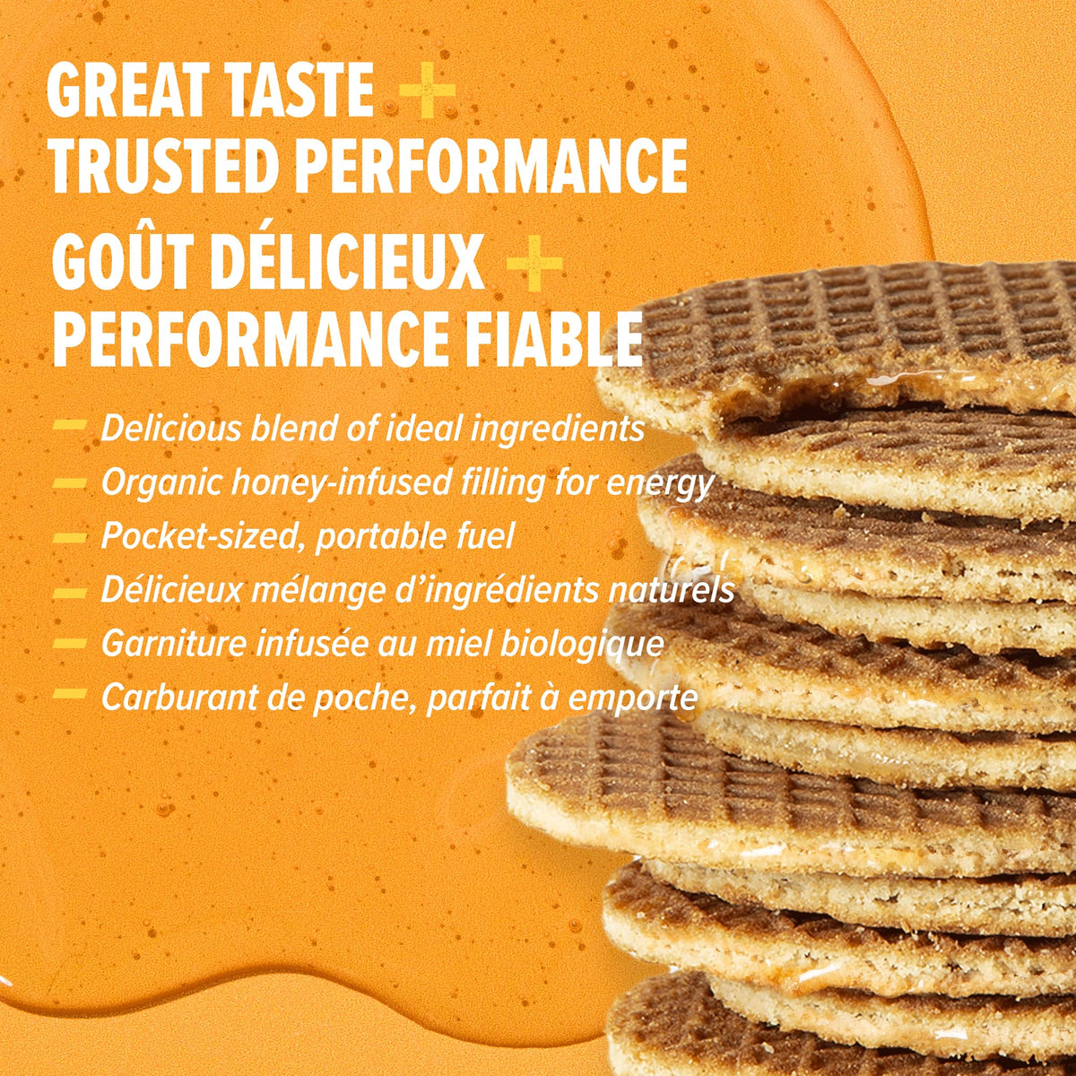 Honey Stinger Organic Gluten-Free Cinnamon Waffle | Energy Stroopwafel for Exercise, Endurance and Performance | Sports Nutrition for Home & Gym, Pre and Post Workout | Box of 12 Waffles, 30g