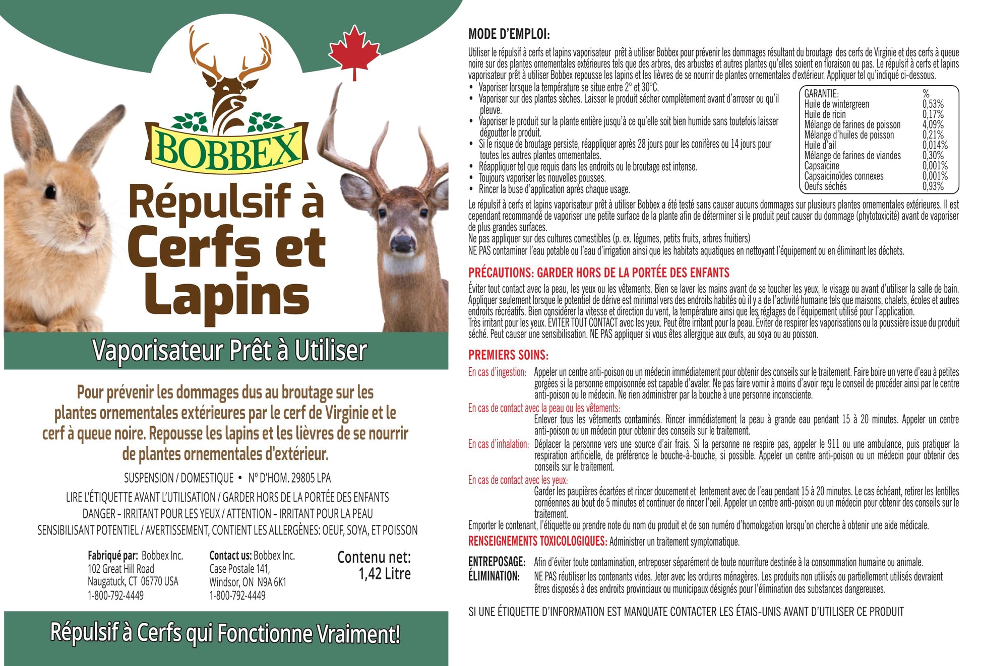Bobbex Deer & Rabbit Repellent Ready to Use 1.42 Liter Bobbex